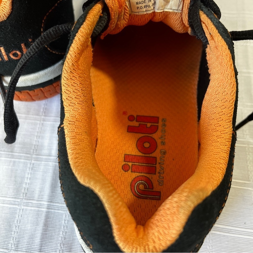 Piloti Prototipo Black and Orange Suede Driving Shoes Men's 6.5 Racecar Quality - Picture 10 of 13